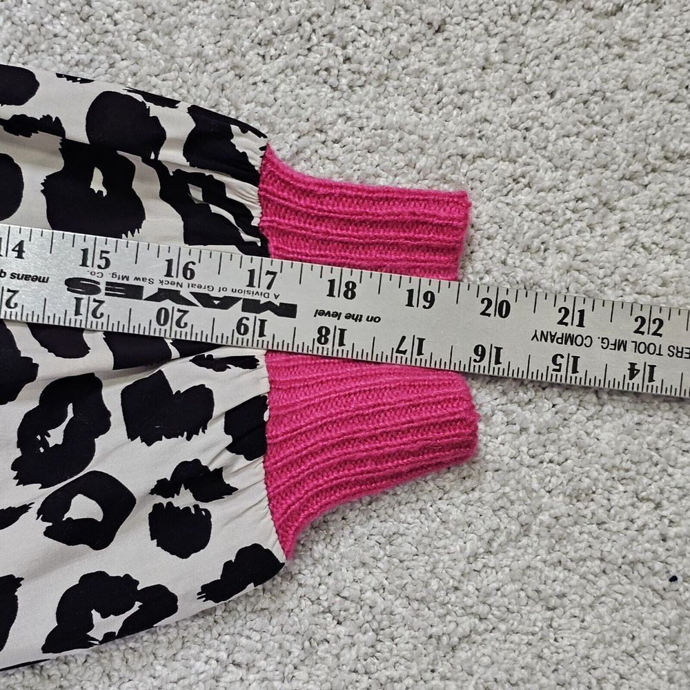 Crazy Train Lightening Bolt Sweater Size S Pink‎ Leopard Cheetah Print 80s 90s - Picture 7 of 8
